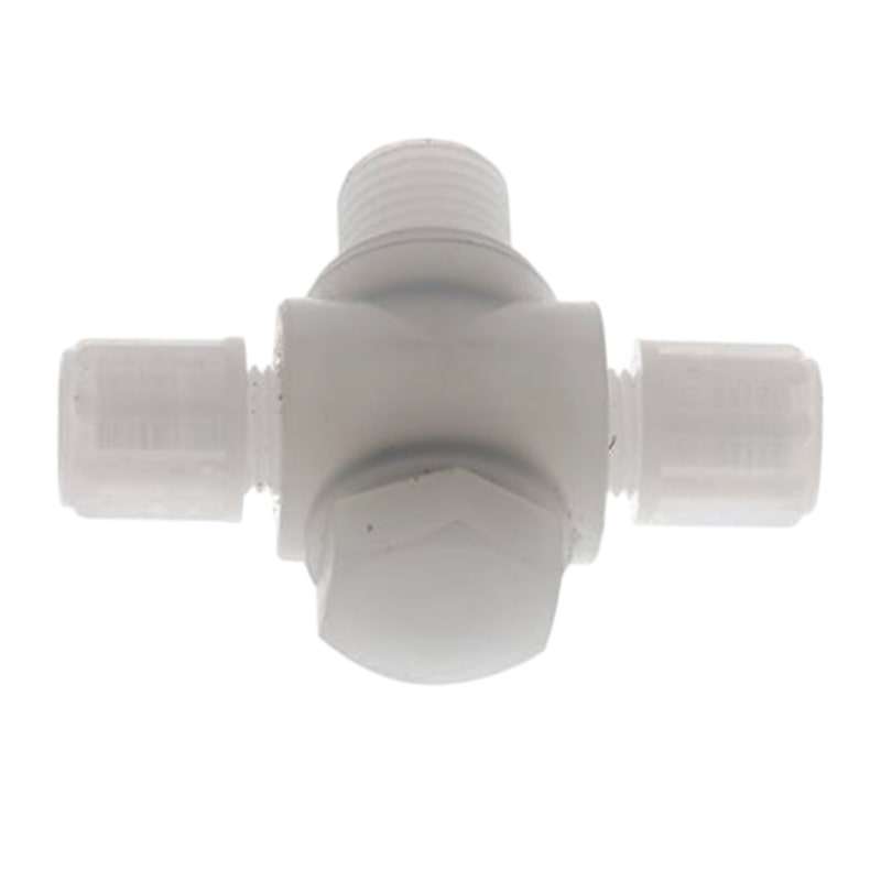 12 x 10 mm x 1/2" T-Stück 90° Kupplung Aussengewinde PVDF Verschraubung PA PP Schlauch FDA drehbar - PN 10 bar