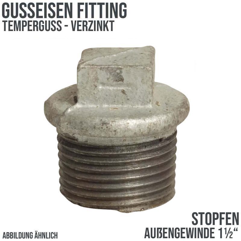 1 1/2" Gusseisen Temperguss Fitting Stopfen Nr. 290 Außengewinde AG DVGW PN 25 bar