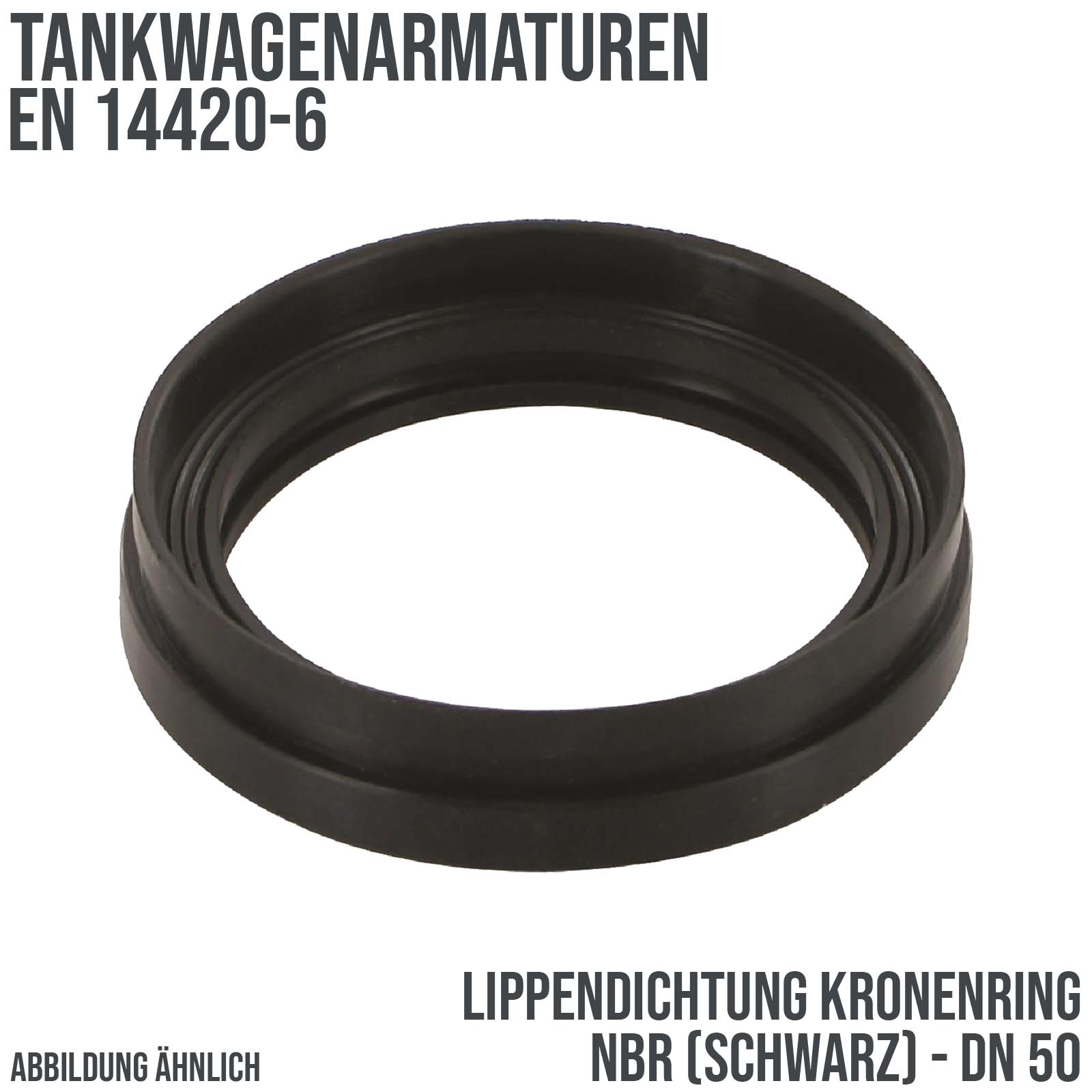 DN 50 2" Lippendichtung Tankwagen Kronenring NBR schwarz