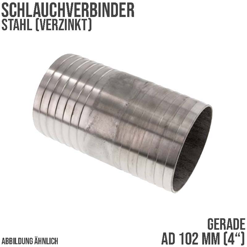 102 mm 4" Stahl Schlauch Verbinder Kupplung Tülle Stutzen massiv PN 10 bar