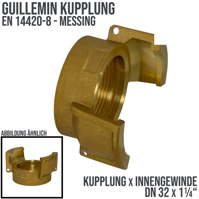 DN 32 Guillemin Kupplung BSPP Innengewinde IG 1 1/4" Messing - PN 16 bar