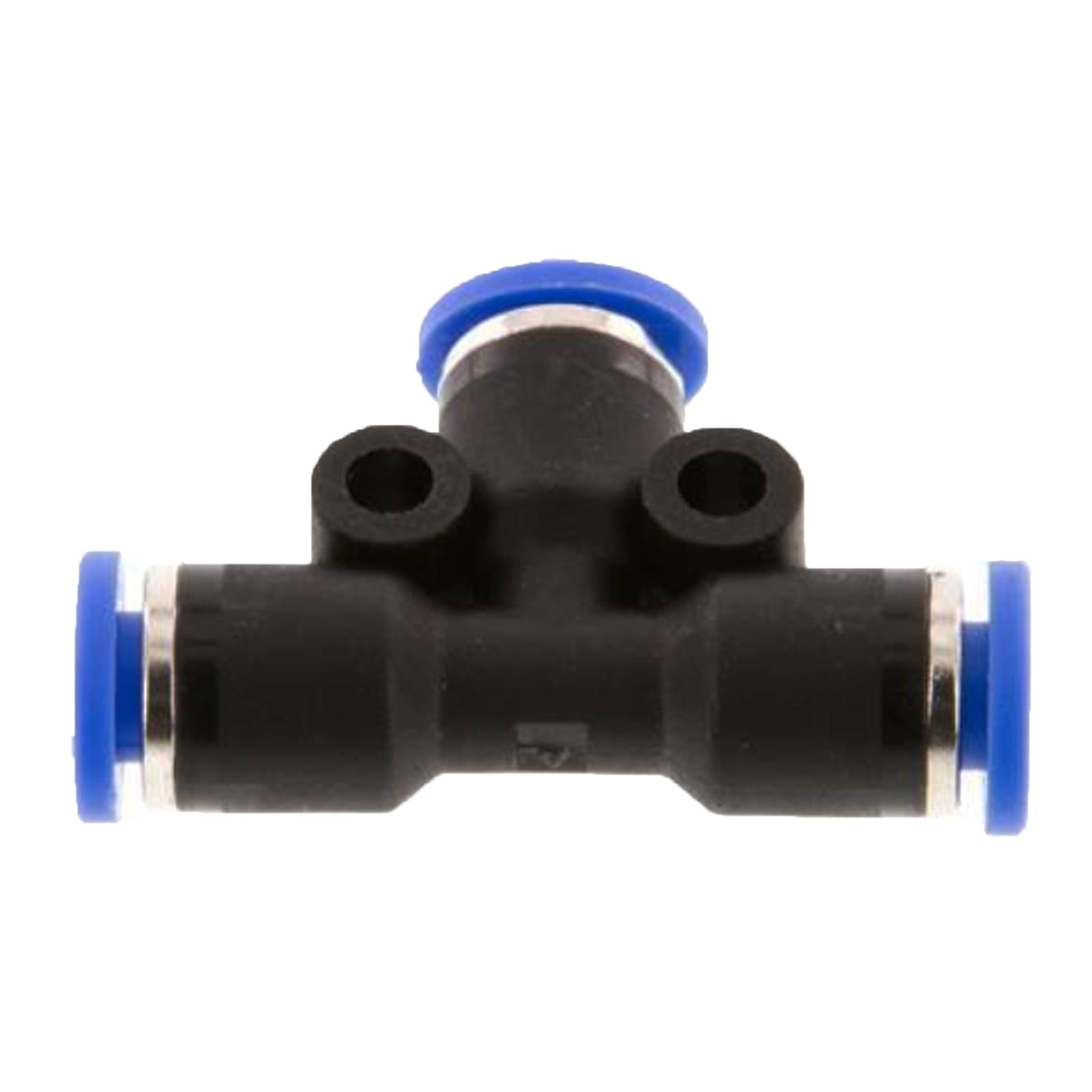 16 mm Pneumatik Schnell Steck Verbinder IQS T-Stück 90° blau/schwarz PA PU Schlauch - PN 20 bar