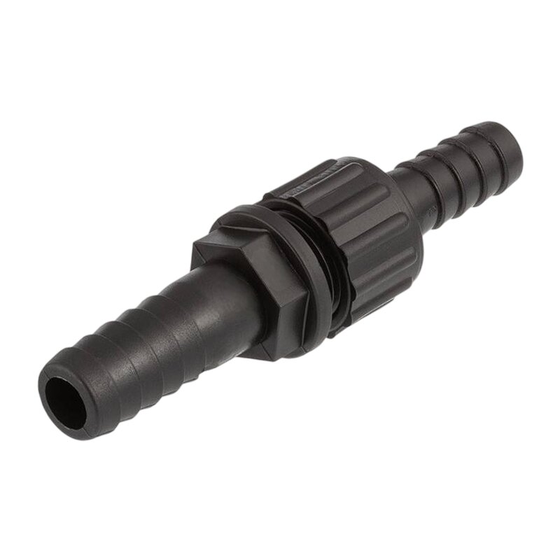 19 x 13 mm Schlauch Verschraubung reduziert 2-fach Stutzen Tülle Pool Teich Garten PP schwarz - PN 6 bar