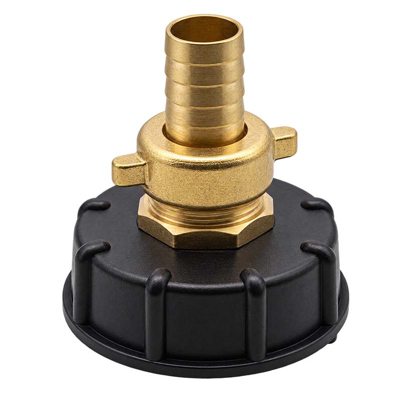 S60 x 6 IBC Adapter auf 1" Doppelnippel + 2/3 Tülle 3/4" (19mm) Container Tank Zubehör