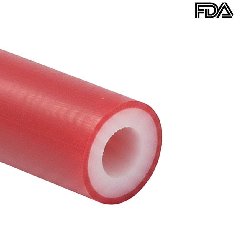 19 x 29 mm Silikon Silicon Schlauch Gewebe rot talkumiert lebensmittelecht FDA PN 4 bar