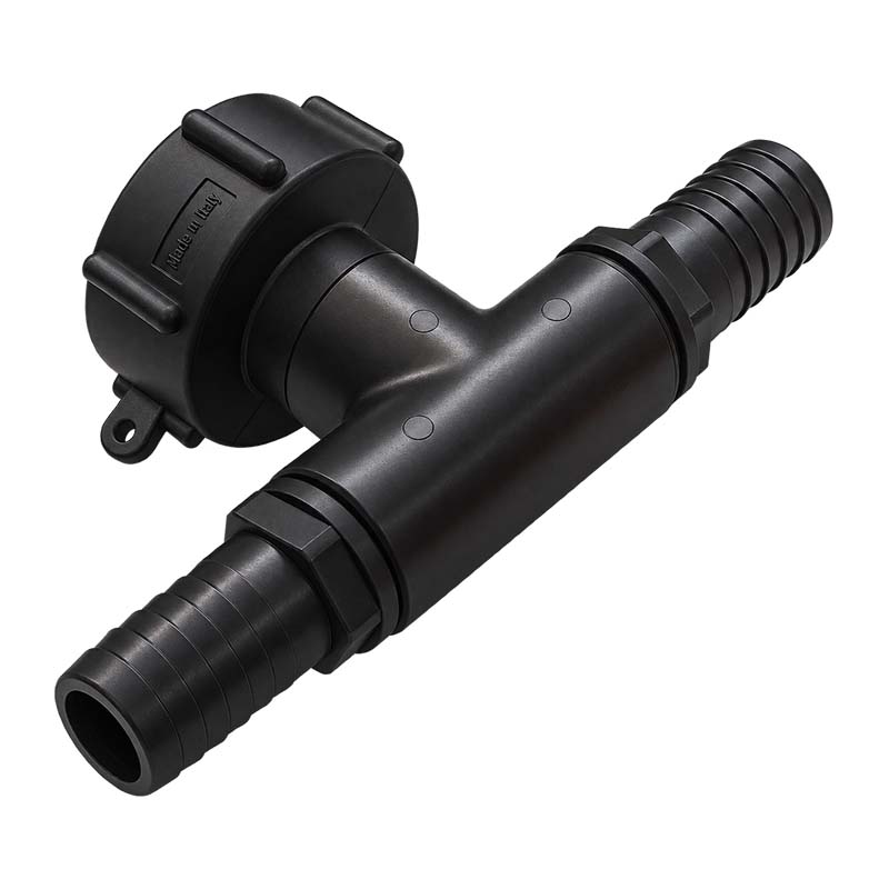 S60 x 6 IBC T-Stück Adapter 2-fach Tülle Stutzen 1 1/4" (32 mm) Container Fass Tank Zubehör PN 10 bar