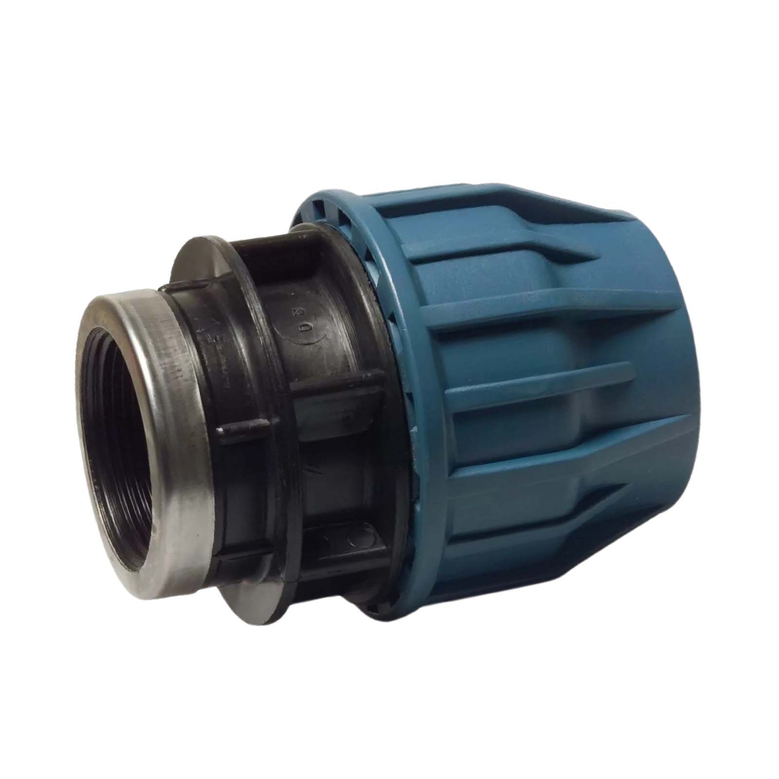 32 mm x 1 1/4" PE PP Fitting Klemm Verbinder Verschraubung Muffe Rohr Kupplung x IG DVGW - PN 16 bar