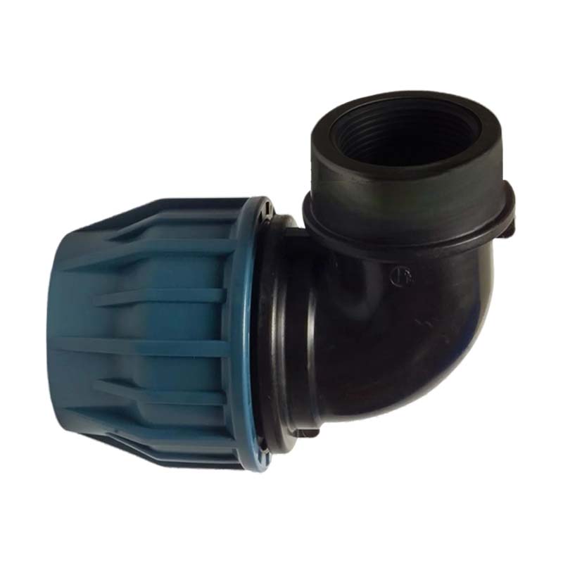 40 mm x 1 1/4" PE PP Fitting Klemm Verbinder Verschraubung Rohr Winkel 90° x IG DVGW - PN 16 bar
