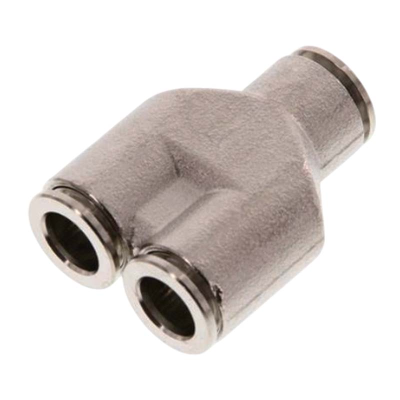 6 mm Pneumatik Schnell Steck Verbinder IQS Y-Stück MSV Messing PA PU Schlauch - PN 16 bar