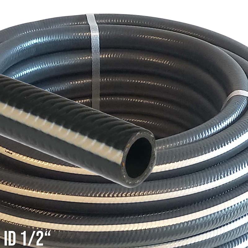 12,5 mm 1/2" 5-lagig PVC Solar Wasser Heizung Warm Universal Schlauch schwarz - PN 8 bar - 25 m Rolle