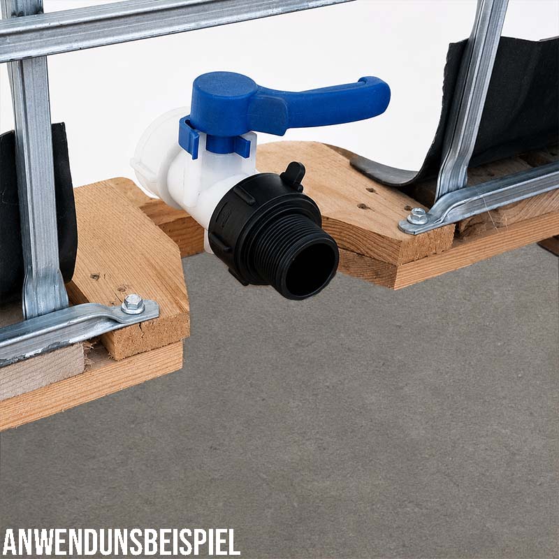 S60 x 6 IBC Adapter mit Außengewinde AG 2" Container Fass Tank Zubehör PN10 bar