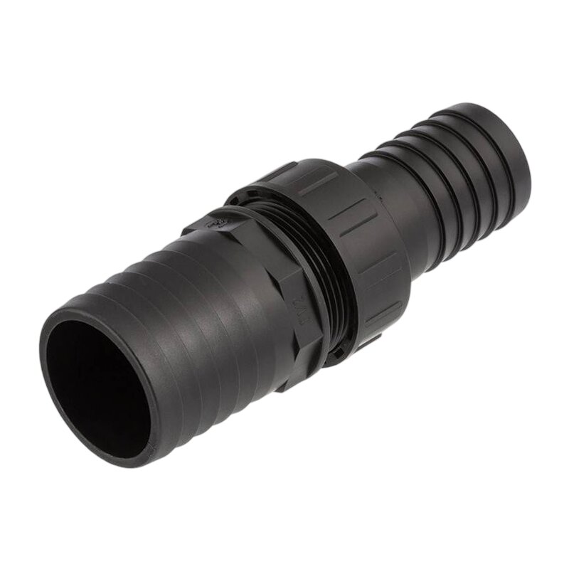 50 x 40 mm Schlauch Verschraubung reduziert 2-fach Stutzen Tülle Pool Teich Garten PP schwarz - PN 6 bar