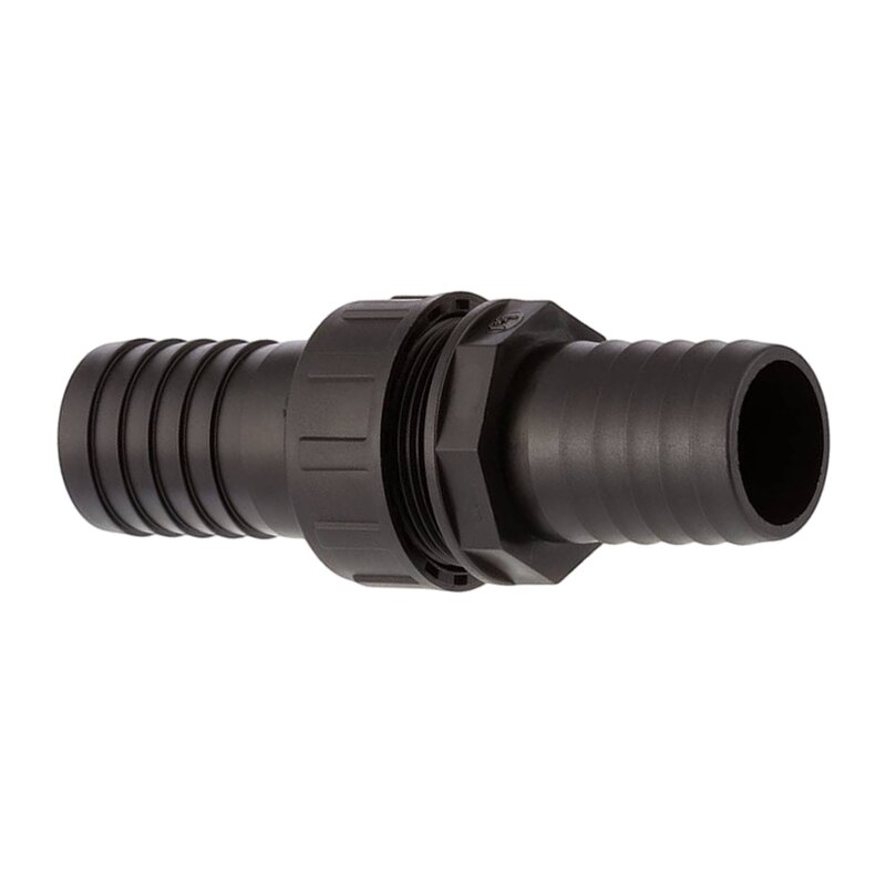 38 mm Schlauch Verschraubung 2-fach Stutzen Tülle Pool Teich Garten PP schwarz - PN 6 bar