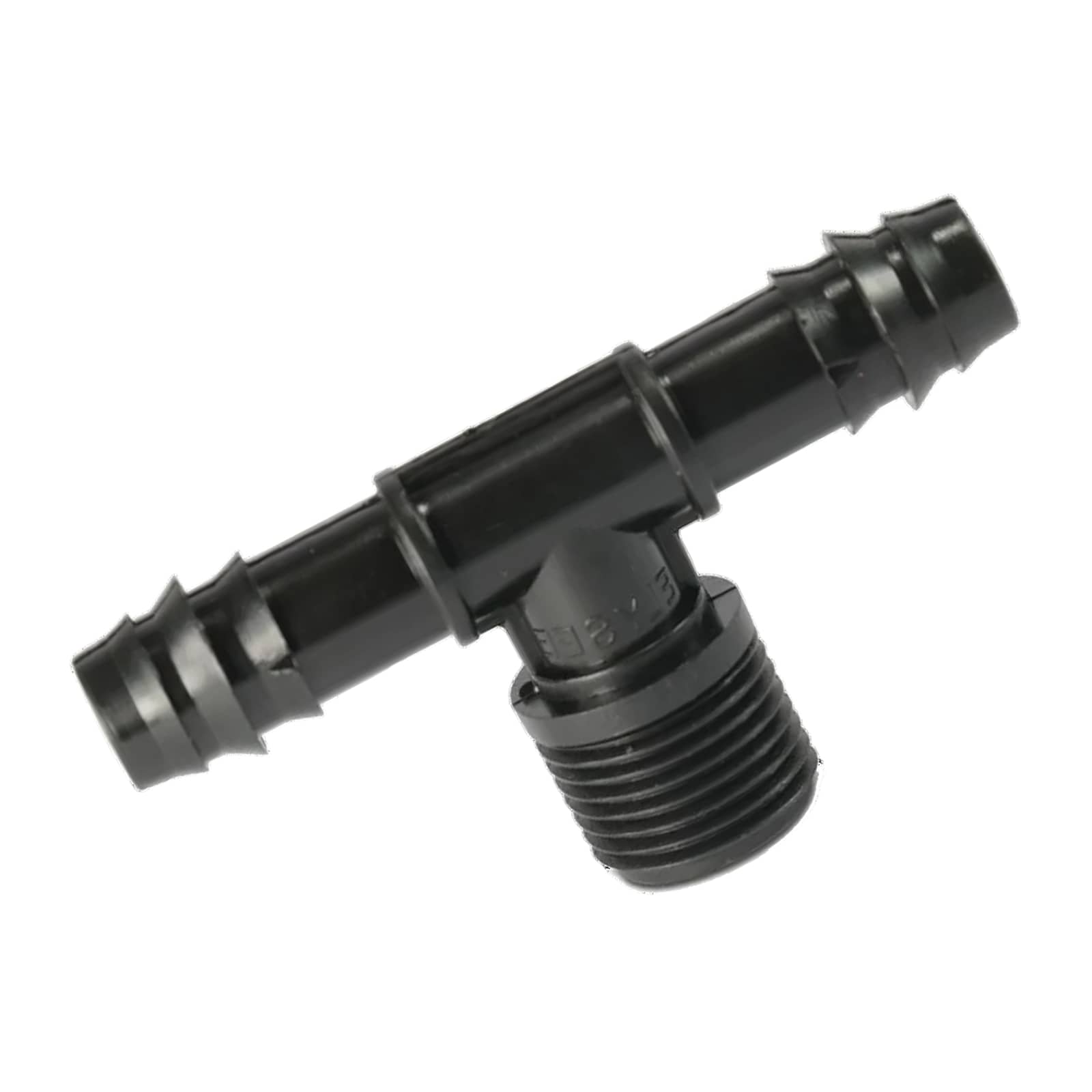 25 mm x 1" POM T-Stück 90° Schlauch Verbinder Stutzen Tülle Außen Gewinde AG Tropf Fitting schwarz PN 4 bar