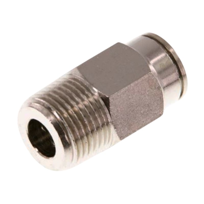 6 mm x 1/4" Pneumatik Schnell Steck Verbinder IQS MSV Messing Außengewinde konisch - PN 16 bar