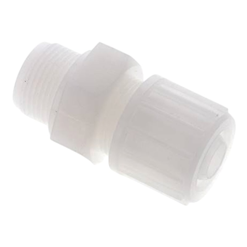10 x 4 mm x 1/4" Kupplung Außengewinde TX Fitting Gewebe Schlauch Verbinder FDA PVDF weiß - PN 10 bar