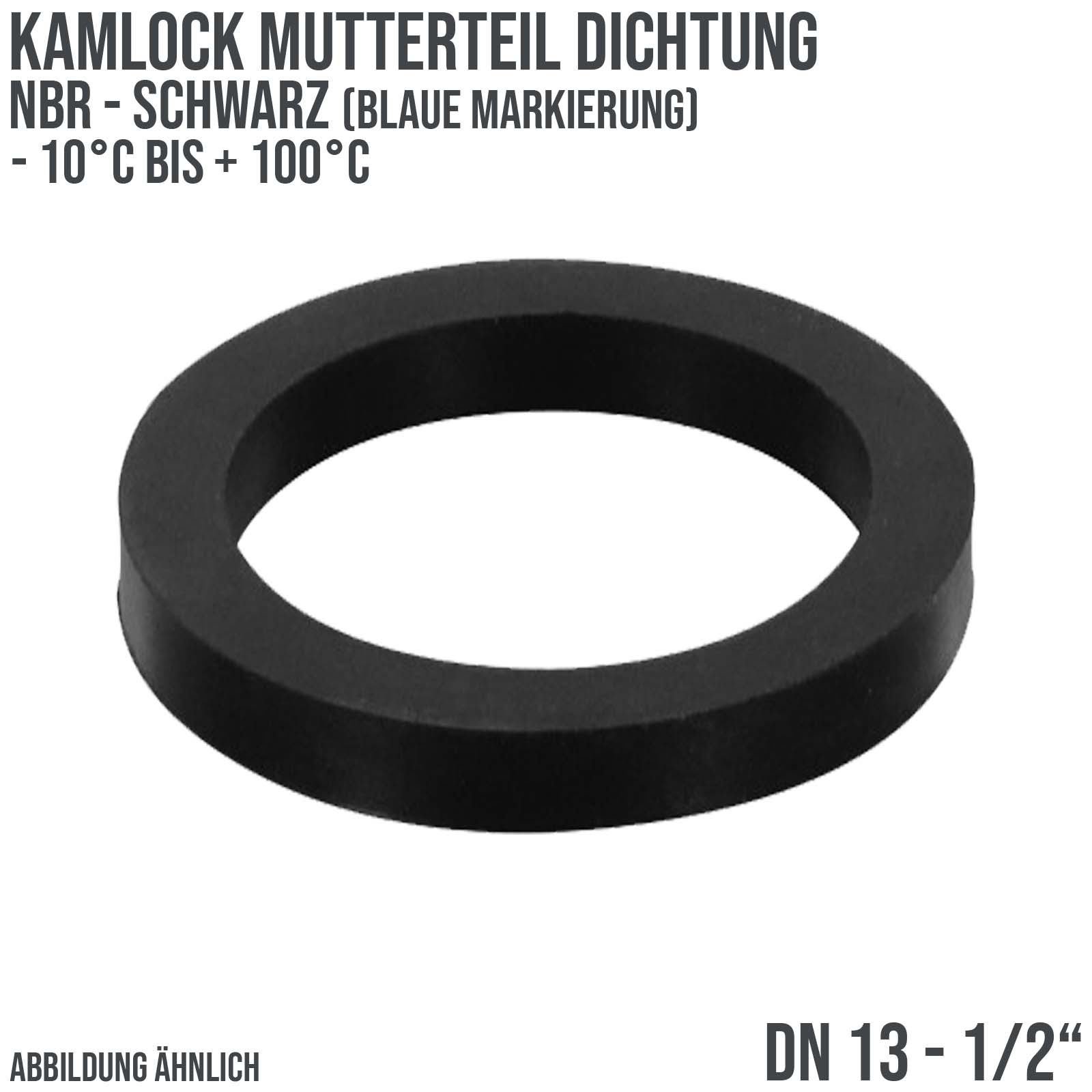 1/2" Zoll Kamlock Dichtung Mutterteil Kupplung schwarz/blau DN 13