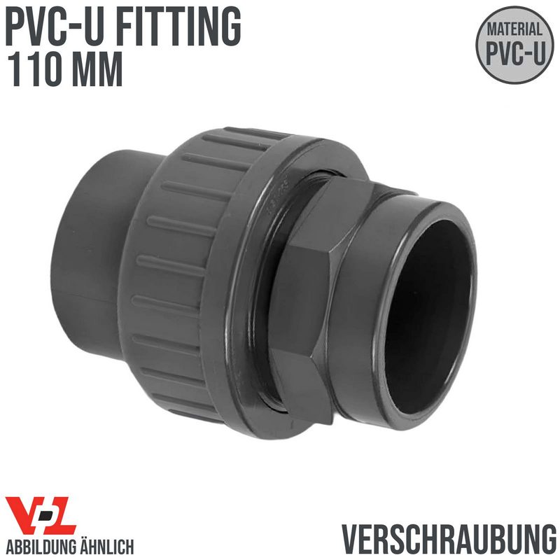 110 mm VDL PVC Klebe Fitting Verschraubung 110 mm Muffe Verbinder - PN 16 bar