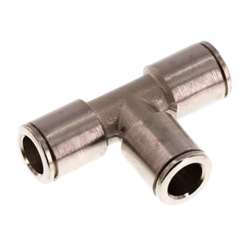 4 mm Pneumatik Schnell Steck Verbinder IQS T-Stück 90° MSV Messing PA PU Schlauch - PN 16 bar
