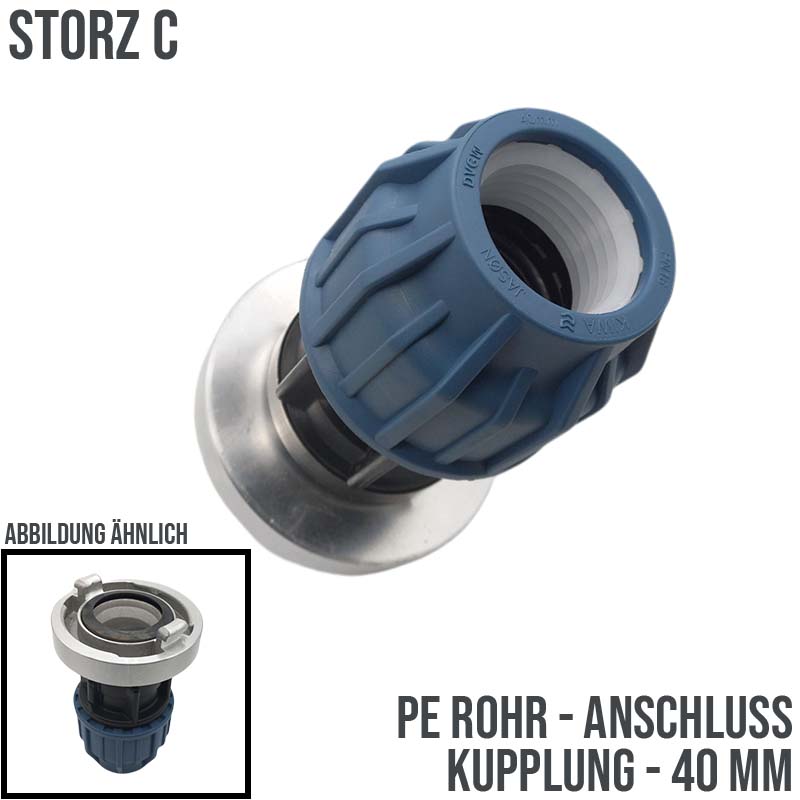 STORZ C DN 52 KA 66 Übergangsstück Adapter -> 40 mm PE Kupplung Rohr Klebeschlauch
