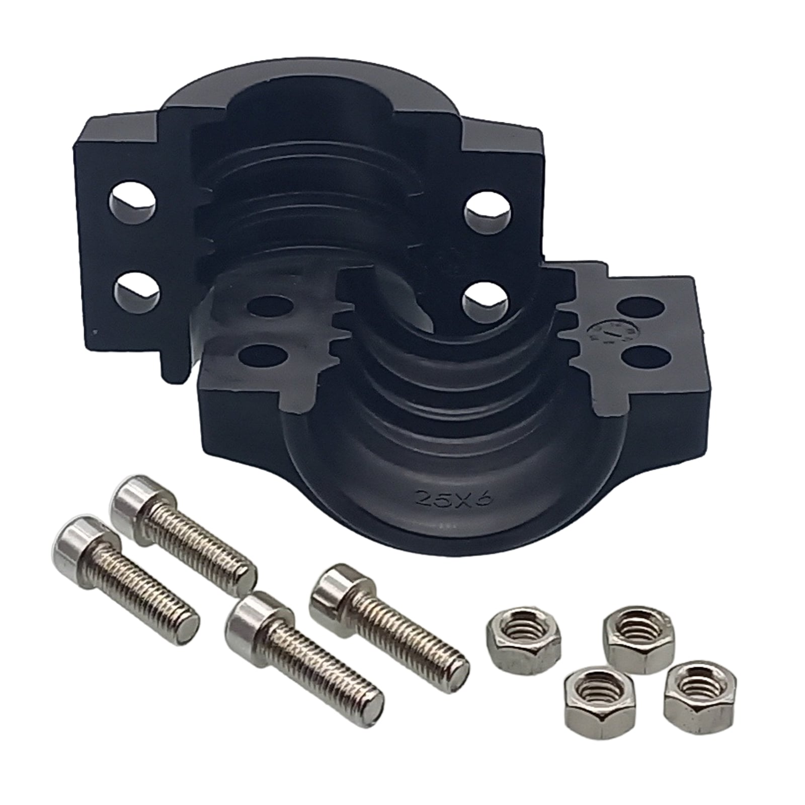 DN 75 Klemmschale Polypropylen PP schwarz Spannbereich 89 - 93 mm für Schlauch ID x AD 75 x 91 mm - PN 8 bar
