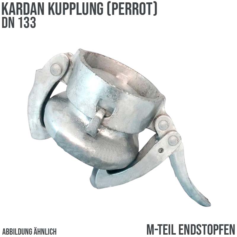 DN 133 Kardan Perrot Kupplung M-Teil Endstopfen Gülle Schlamm Schlauch