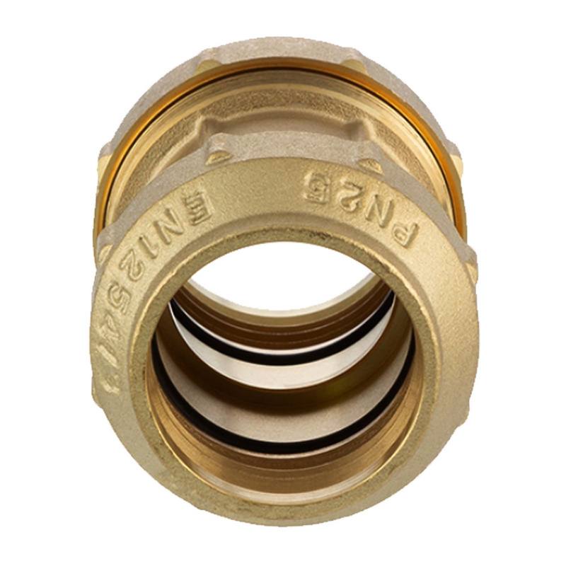 63 mm PE Fitting Klemm Verbinder Messing Verschraubung Muffe Kupplung DVGW - PN 16 bar