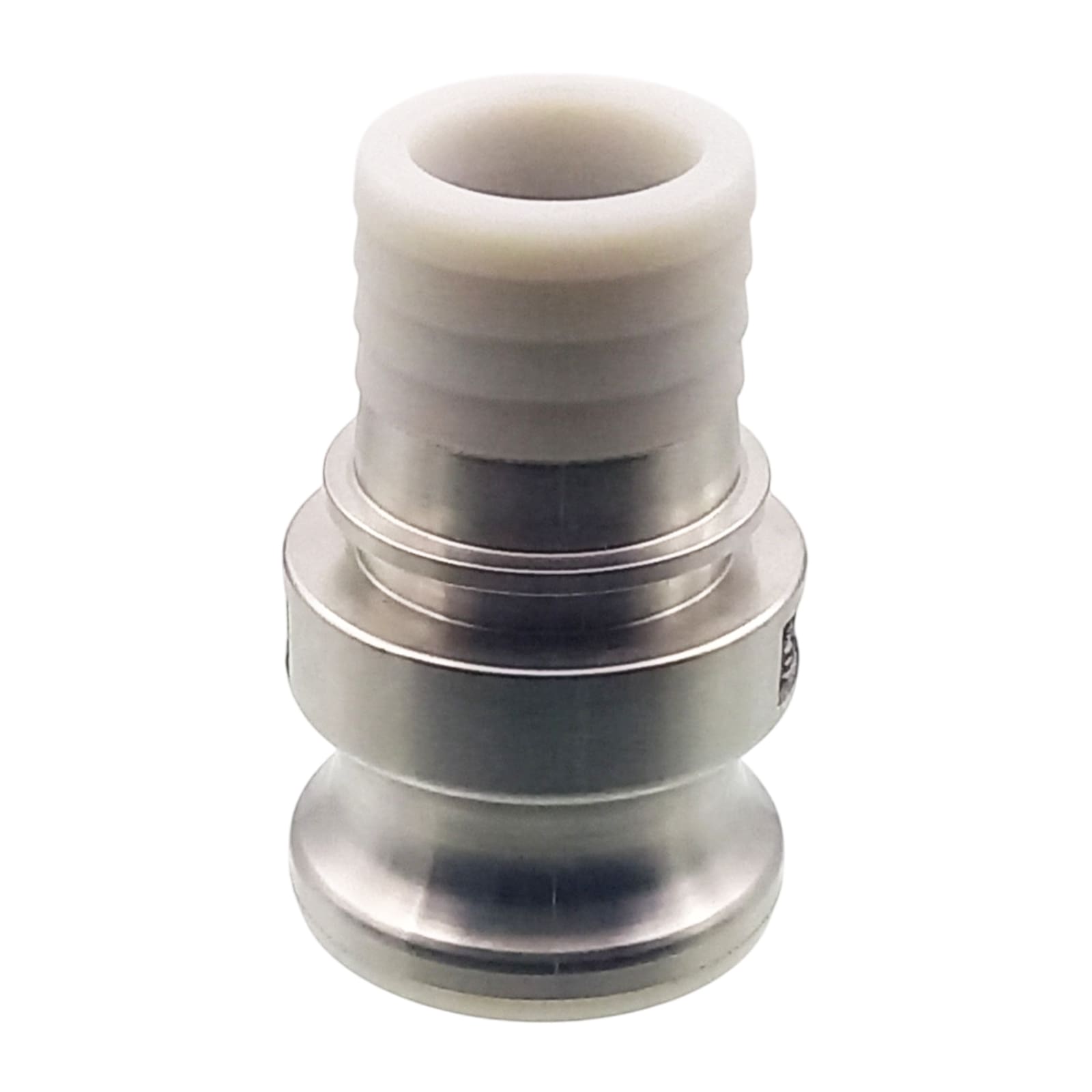 Kamlock Typ E - Vaterteil (91,5 mm) Edelstahl V2A (AISI 316) -> gerillter Stutzen DN 75 mm PFA beschichtet - PN 25 bar