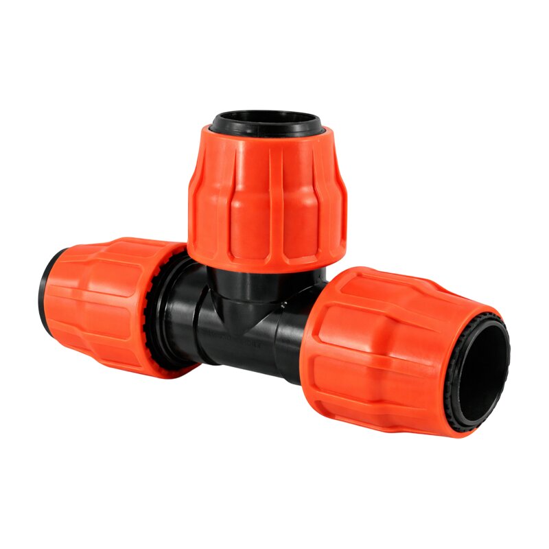 51 mm PE PP Fitting Layflat Klemm Verbinder T-Stück 90° Kupplung Flach Schlauch - PN 10 bar