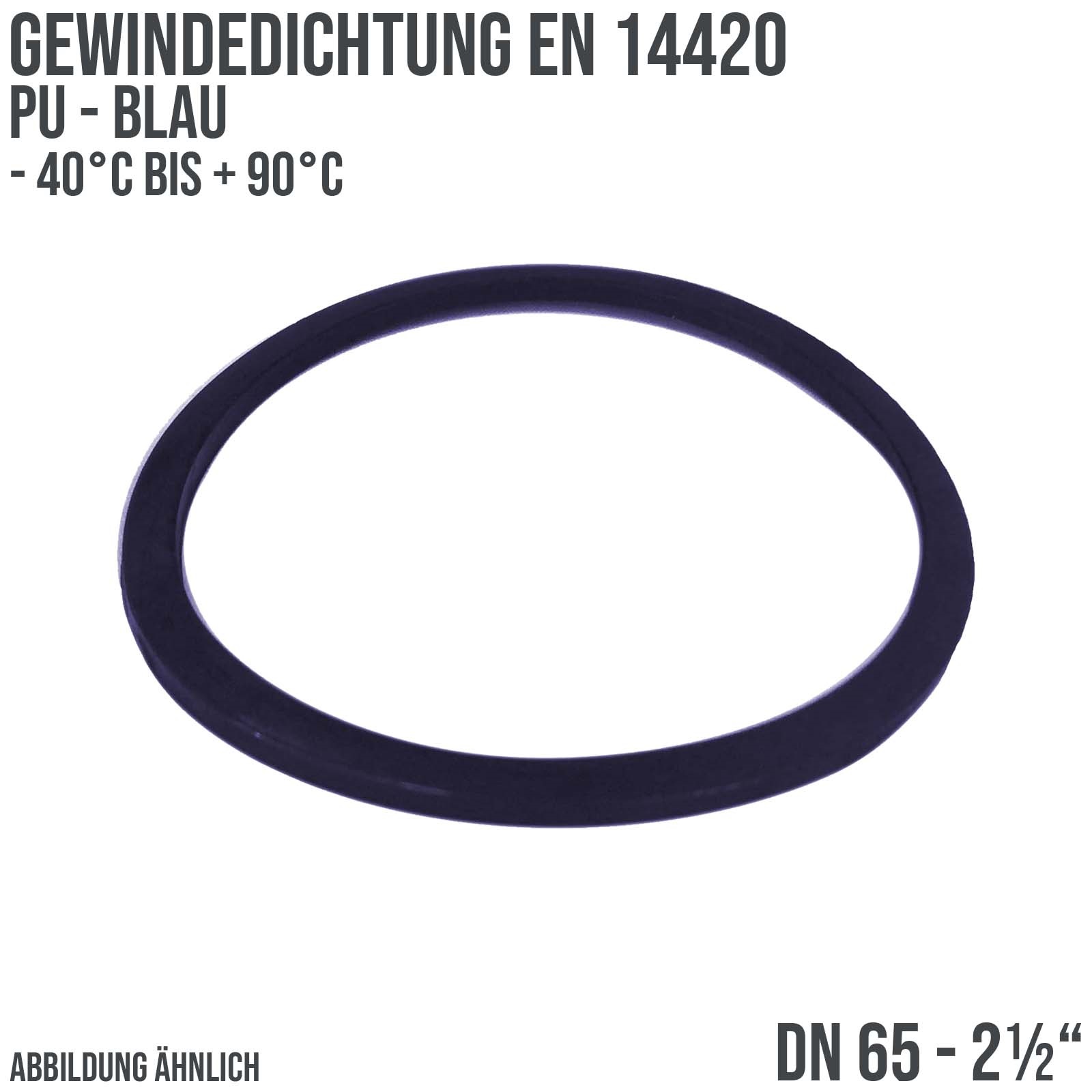 2 1/2" Zoll Gewindedichtung EN 14420 PU blau DN 65