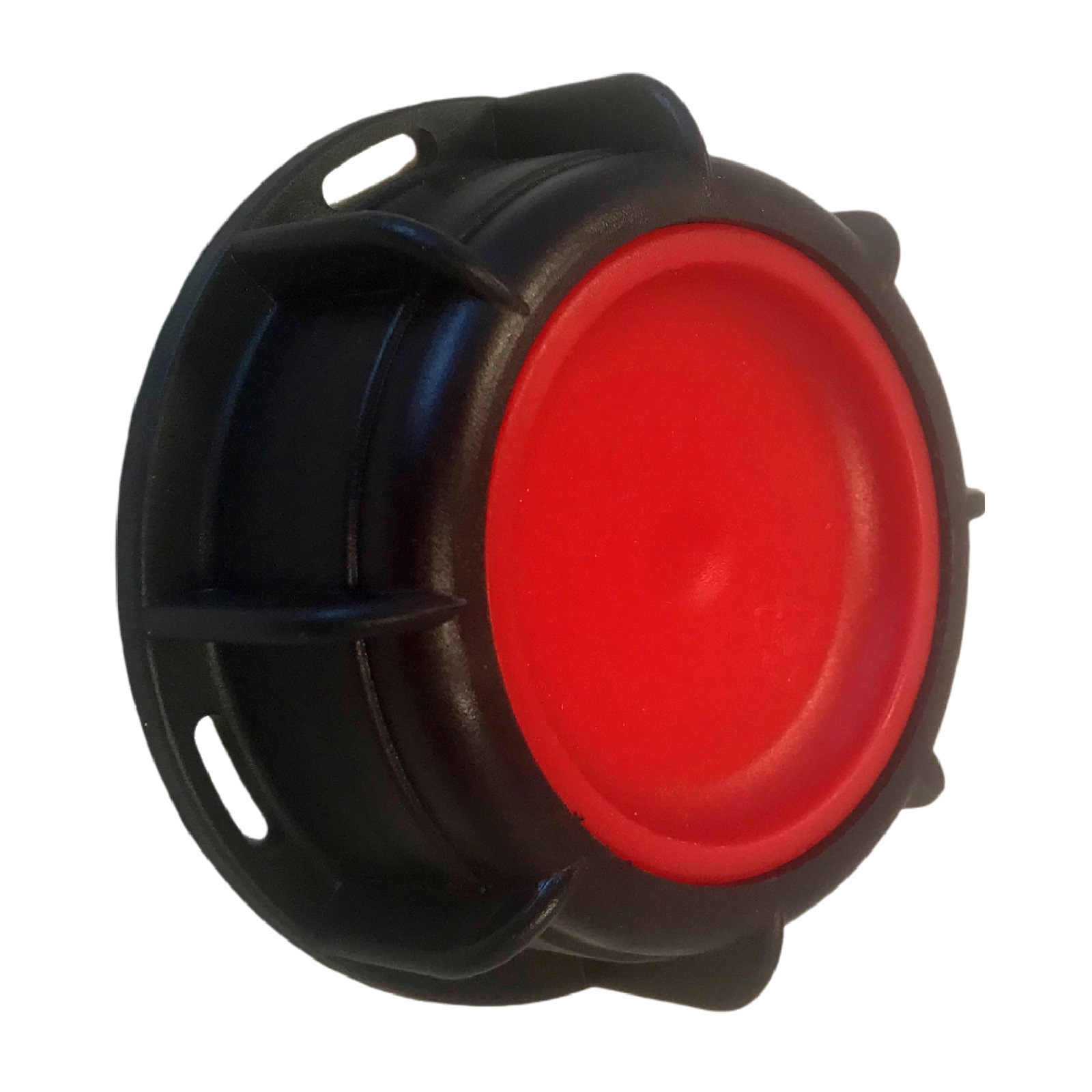 S60 x 6 (AD 75 mm) IBC Container Kappe Verschluss Deckel Stau Einlass Inlet - schwarz/rot