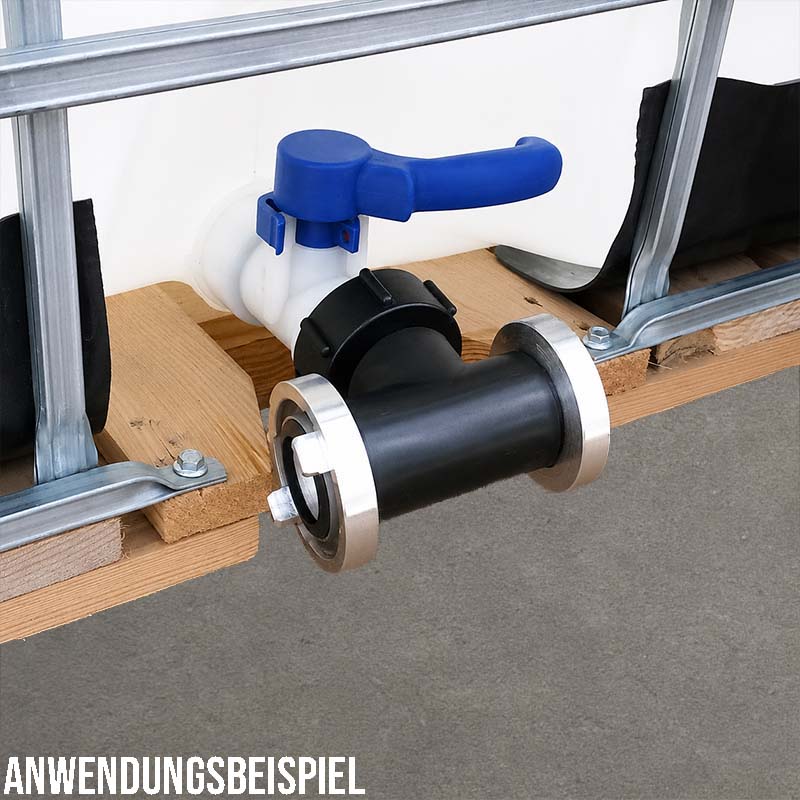 S60 x 6 IBC Adapter T-Stück auf 2-fach STORZ C DN 52 KA 66 Übergangsstück Pumpenanschluß