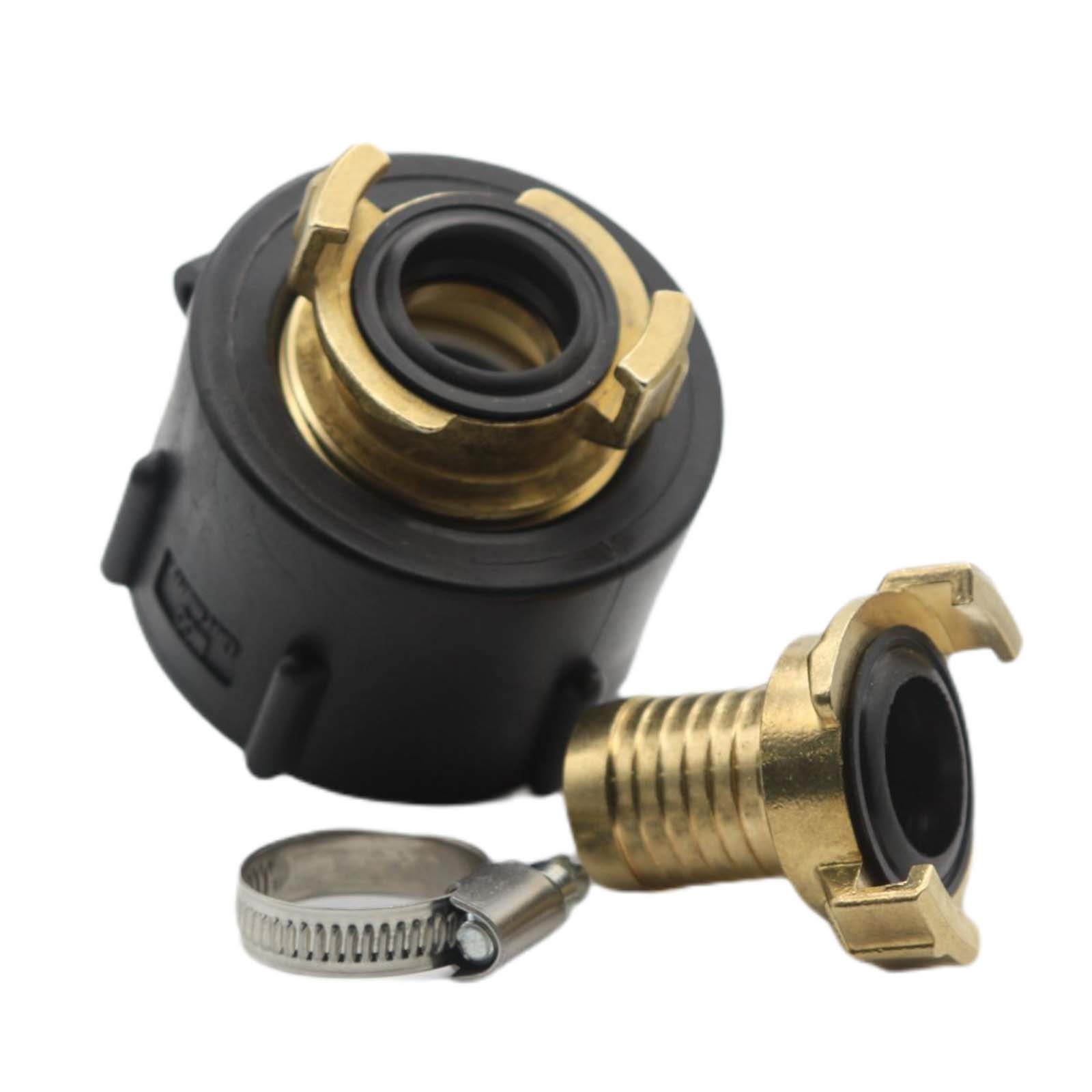S60 x 6 IBC Adapter auf Schnellanschluss + Kupplung 1" 25 mm Container Tank Zubehör (GEKA kompatibel) 