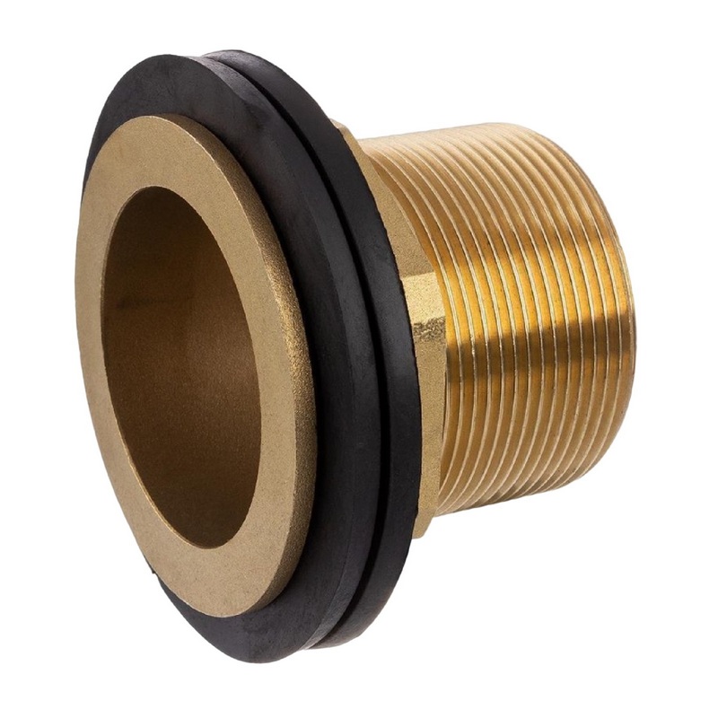 1 1/2" Tank Regen Tonnen Durchführung Connector Messing Einlass (rund) x Außengewinde  - PN 16 bar