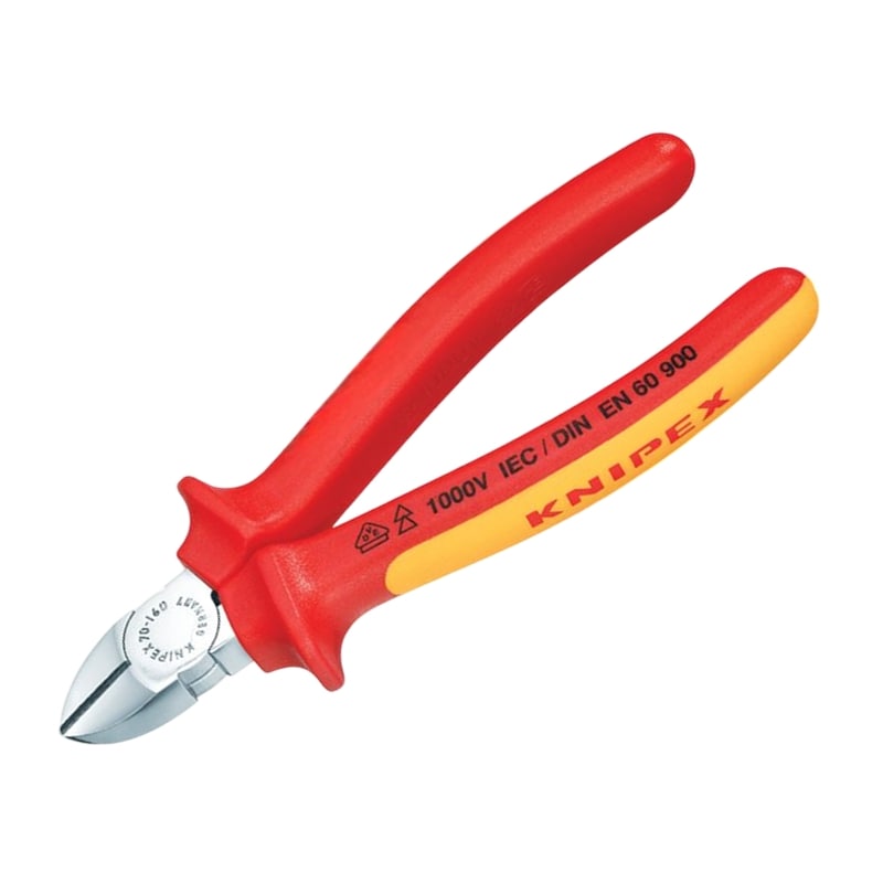 180 mm Seiten Schneider Zange VDE verchromt 2K Griffe Knipex