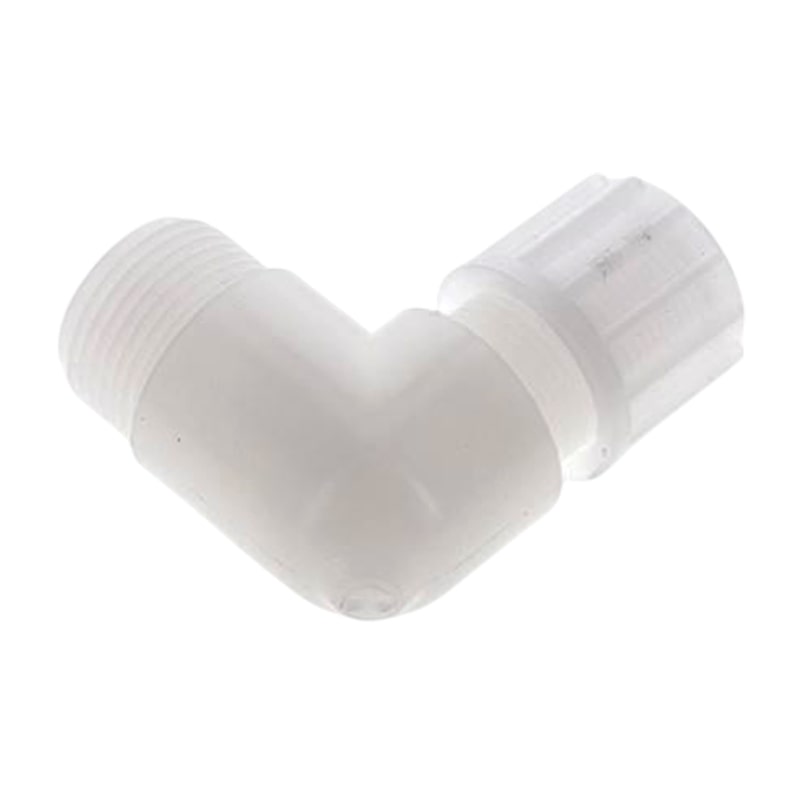10 x 4 mm x 1/4" Winkel 90° Außengewinde TX Fitting Gewebe Schlauch Verbinder FDA PVDF weiß - PN 10 bar