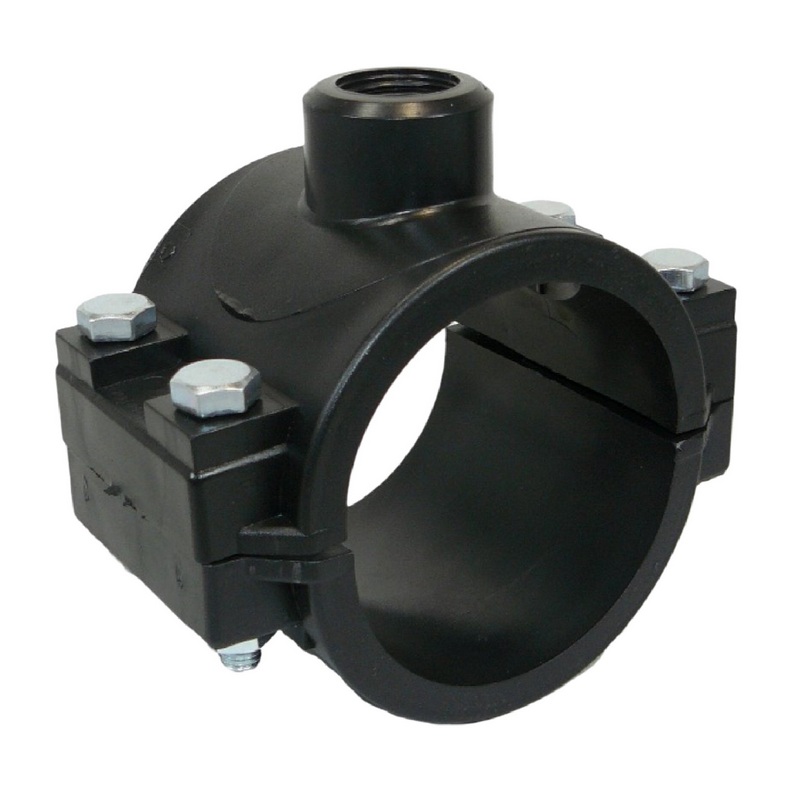 50 mm x 3/4" PP PE Anbohr Abzweig Schelle Klemmschale x Innengewinde DVGW [PN16]