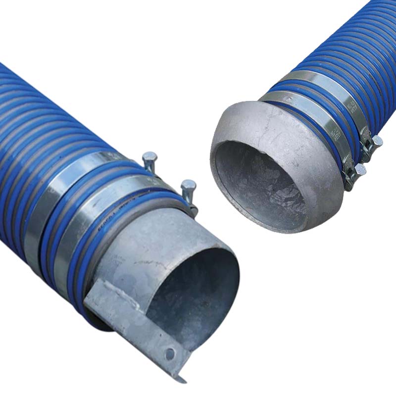 152 mm PVC Saug Druck Gülle Schlamm Schlauch Kardan DN 159 V-Teil Endstück - 4 m