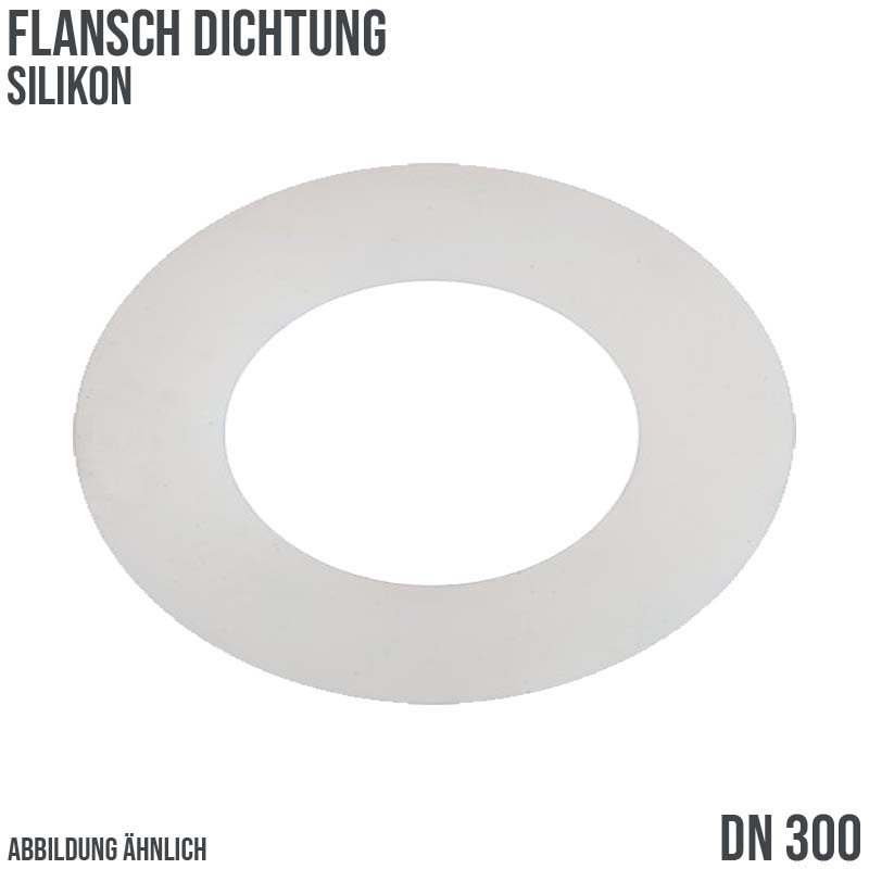 DN 300 Flansch Dichtung 325 x 378 x 3 mm Silikon weiss