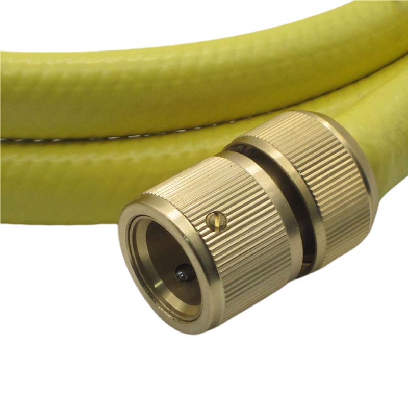 1/2" 13 mm Garten Wasser Schlauch Garnitur gelb Quick-Anschluss (Click-System) 3 Lagen - PN 8 bar - 20 m