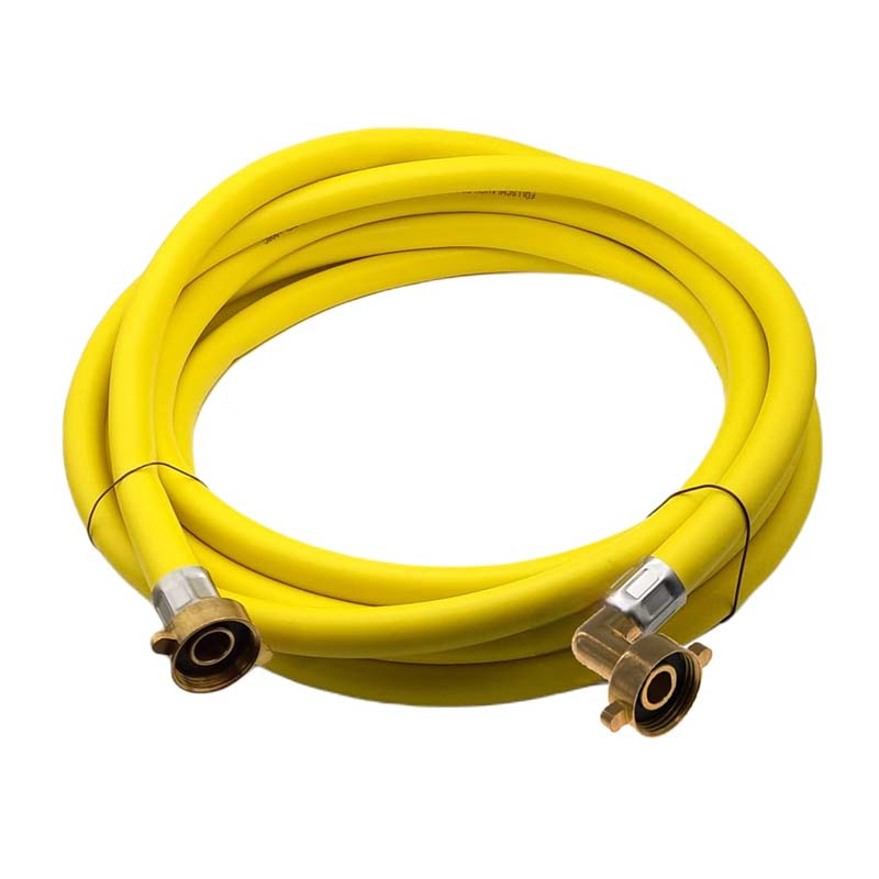 5,0 m Heizungs Füll Wasser Heizkörper Radiator Sanitär Schlauch gelb - 3/4" Gerade/Winkel Anschluss - PN 8 bar