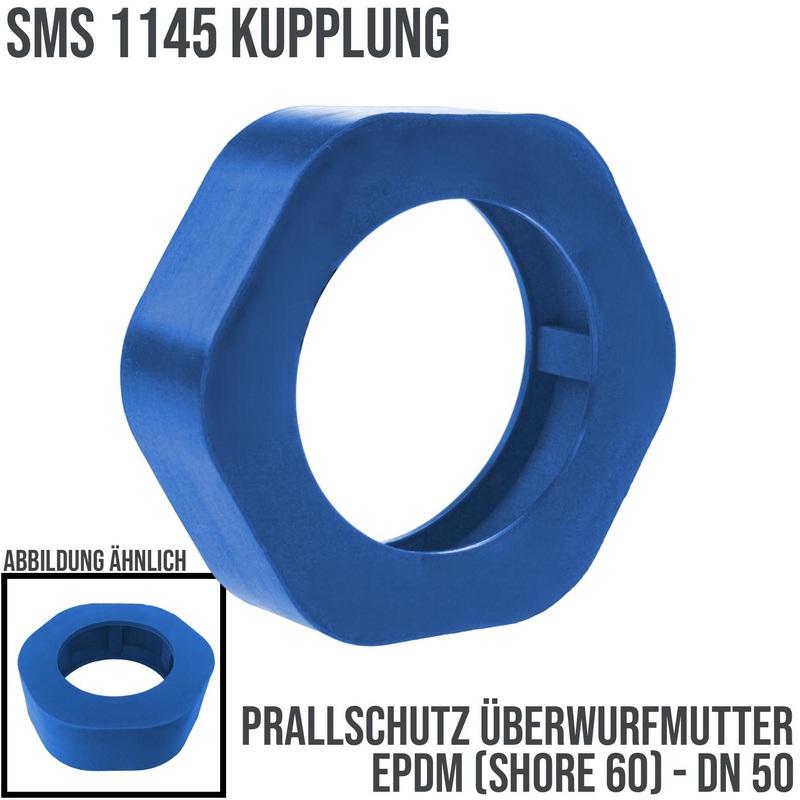 DN 50 SMS Kupplung 1145 Prallschutz Überwurfmutter ÜWM Gummi EPDM - blau