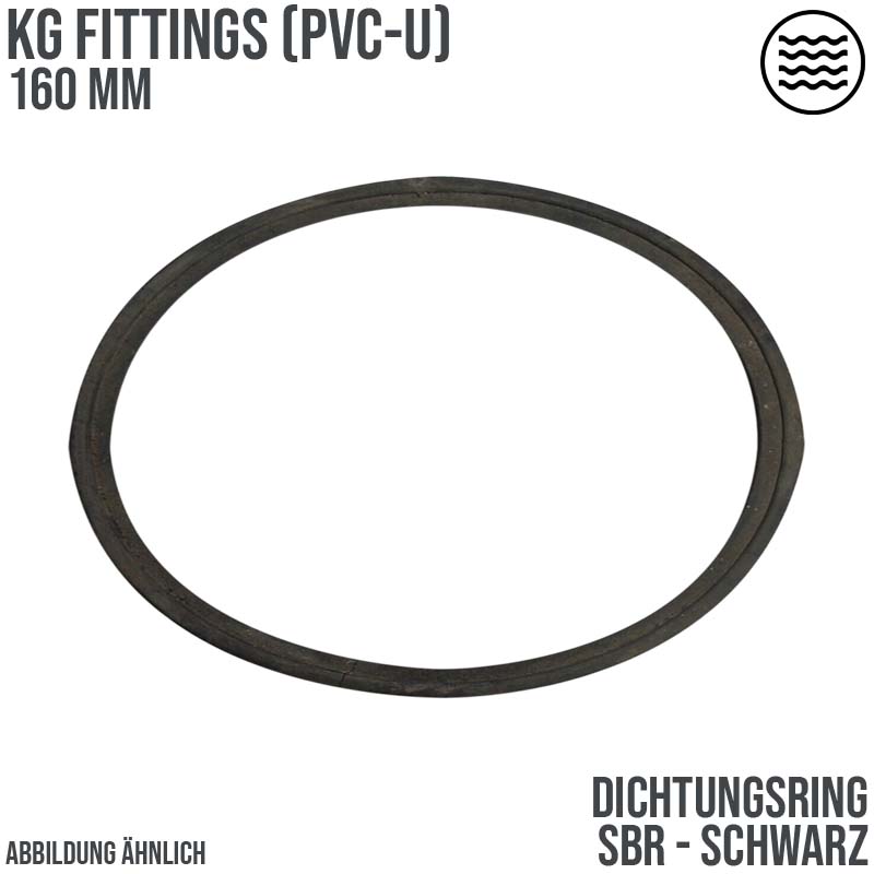 160 mm SBR Dichtungsring Abfluß Abwasser HT KG Rohr schwarz