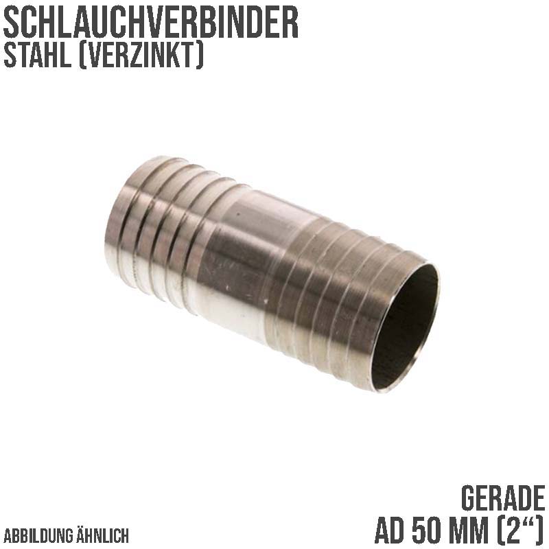 50 mm 2" Stahl Schlauch Verbinder Kupplung Tülle Stutzen massiv PN 10 bar