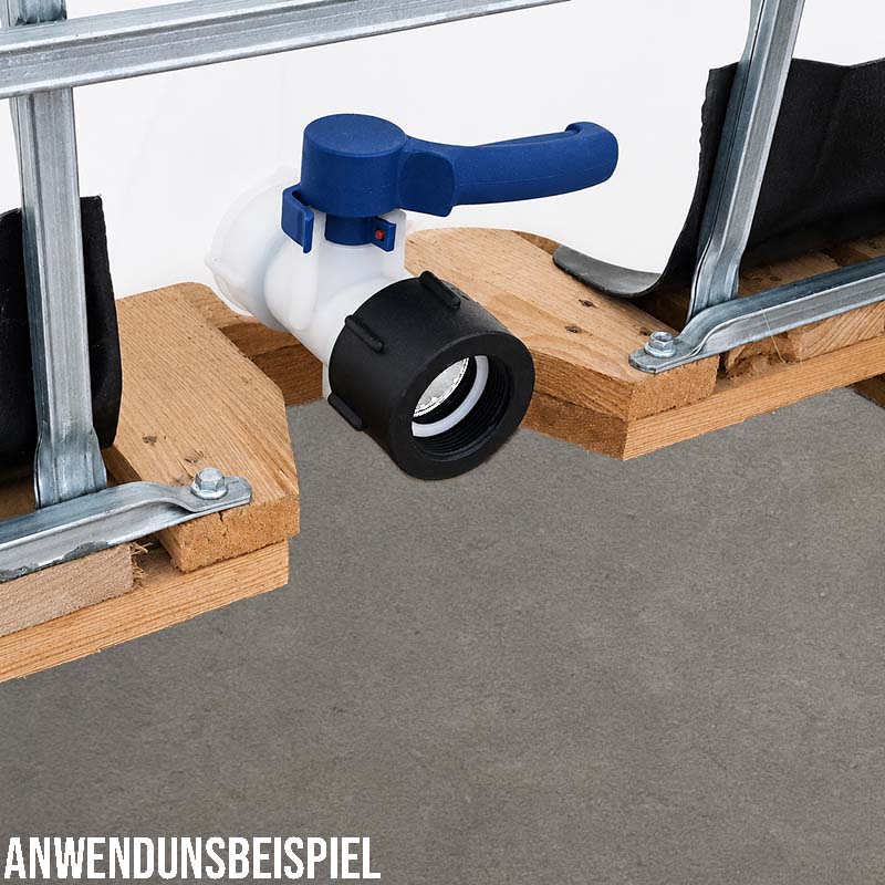 S60 x 6 IBC Adapter mit Innengewinde IG 1 1/2" Container Fass Tank Zubehör PN10 bar