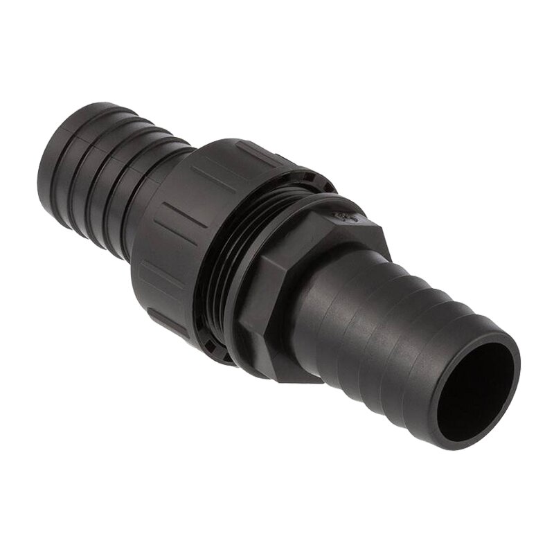32 mm Schlauch Verschraubung 2-fach Stutzen Tülle Pool Teich Garten PP schwarz - PN 6 bar