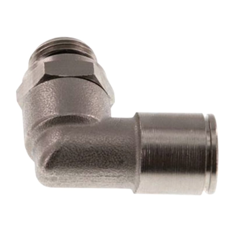 4 mm x 1/4" Pneumatik Steck Verbinder Winkel 90° kurz IQS MSV Messing Außengewinde zylindrisch - PN 16 bar