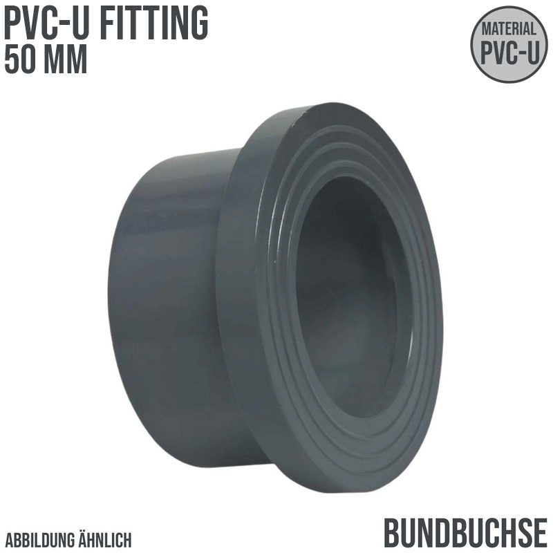 50 mm PVC Klebe Fitting Bund Buchse Muffe Verbinder - PN 16 bar