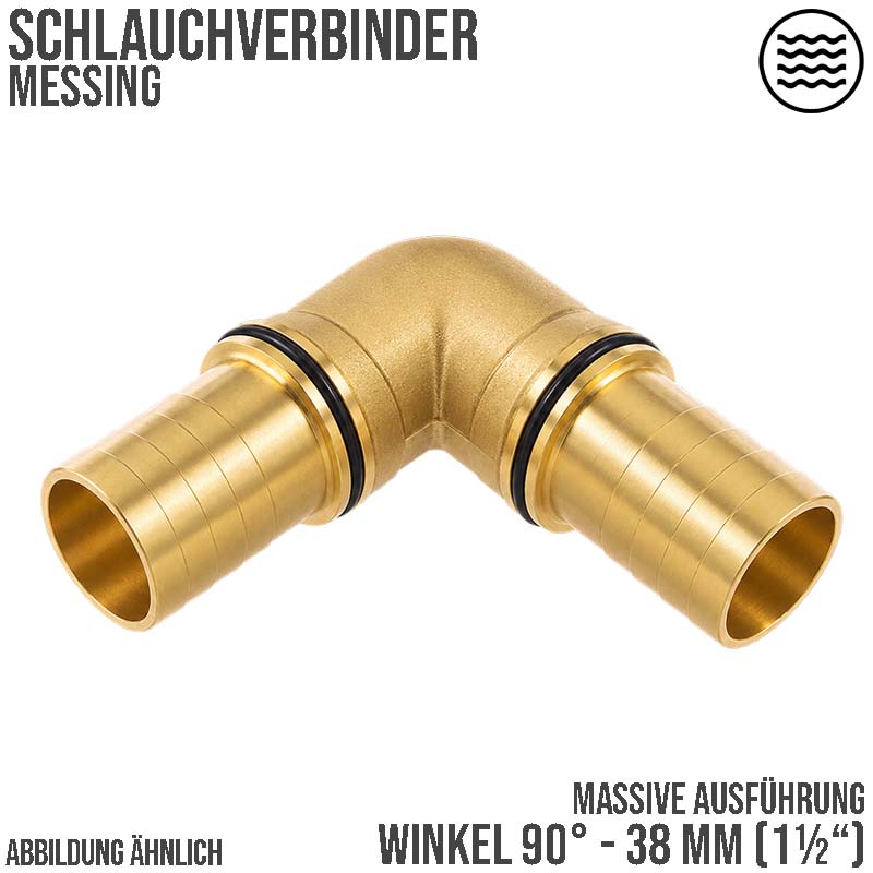 13 mm  Winkel 90° Schlauch Verbinder Verteiler Tülle Kupplung Reparatur Messing PN 10 bar
