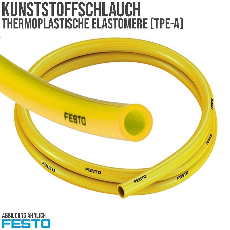 16 x 12 mm TPE Kunststoff Pneumatik Druckluft Schlauch PAN gelb (553935) - PN 19 bar